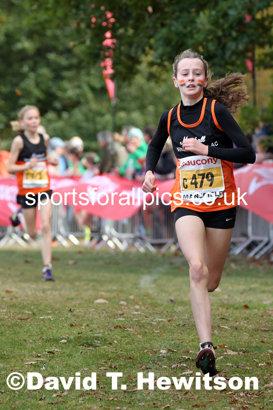 Girls under-13s 2021 National Cross Country Relays, Berry Hill Park, Mansfield. Photo: David T. Hewitson/Sports for All Pics